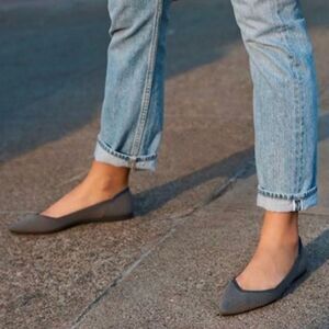 Rothy's The Point Cloud Grey Birdseye Ballet Flats Pointed Toe
